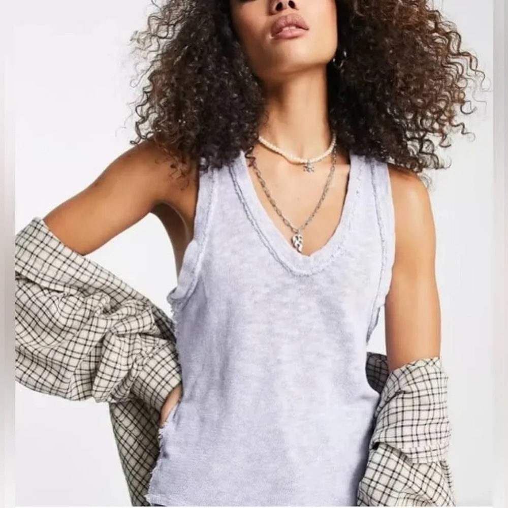 NWT We The Free Slim n Simple Blue Knit Tank